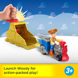 Fisher-Price Imaginext Launcher Set with 3-inch Woody Action Figure & Toy Vehicle, Inspired by Disney Pixar Toy Story
