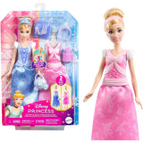 Mattel Disney Princess Toys, Cinderella Fashion Doll with 2 Looks, 9 Accessories, 2 Snap-On Bodices & 2 Skirts