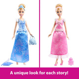 Mattel Disney Princess Toys, Cinderella Fashion Doll with 2 Looks, 9 Accessories, 2 Snap-On Bodices & 2 Skirts