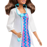 Barbie Careers Doctor Fashion Doll Wearing Removable Look with White Coat, Dress & Shoes, Plus Stethoscope Accessory