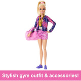 Barbie Gymnastics Doll & Accessories, Playset with Blonde Fashion Doll, C-Clip for Flipping Action, Balance Beam, Warm-Up Suit