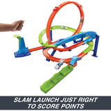 Hot Wheels Toy Car Track Set, Action Loop Cyclone Challenge, 18-in Tall, 2 Ways to Play & Easy Storage, with 1:64 Scale Vehicle