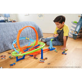 Hot Wheels Toy Car Track Set, Action Loop Cyclone Challenge, 18-in Tall, 2 Ways to Play & Easy Storage, with 1:64 Scale Vehicle