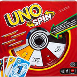 Mattel UNO Spin Card Game for Kid, Adult & Family Nights, Classic Play with Toy Spinner, New Challenges & Rules, Rainy Day Activity