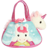 Aurora® Fashionable Fancy Pals™ Peek-A-Boo™ Unicorn On Rainbow Stuffed Animal - Mini Plush with Stylish Purse for Dress Up Fun - Perfect for Kids 3+ Years, Costumes, and Birthdays - 8 Inches
