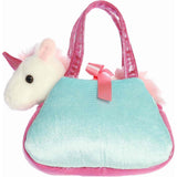 Aurora® Fashionable Fancy Pals™ Peek-A-Boo™ Unicorn On Rainbow Stuffed Animal - Mini Plush with Stylish Purse for Dress Up Fun - Perfect for Kids 3+ Years, Costumes, and Birthdays - 8 Inches