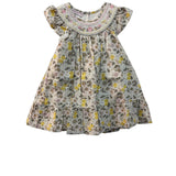 Bonnie Jean Junie Floral Flutter Smocked Yoke Dress