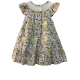Bonnie Jean Junie Floral Flutter Smocked Yoke Dress