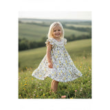 Bonnie Jean Junie Floral Flutter Smocked Yoke Dress