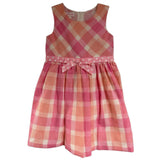 Bonnie Jean Check Plaid Dot Bow Sash Dress