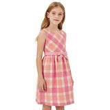 Bonnie Jean Check Plaid Dot Bow Sash Dress