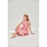 Bonnie Jean Check Plaid Dot Bow Sash Dress