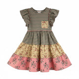 Bonnie Jean Heather Mix Media Ruffle Tier Dress
