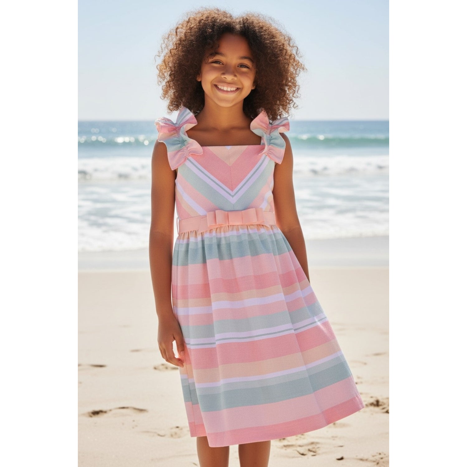 Bonnie Jean Girls' Stripe Dress - pink cherry, 14 Bonnie Jean Girls' Stripe Dress - pink cherry, 14