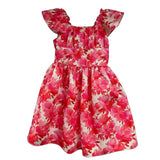 Bonnie Jean Alexa Flitter Floral Jacquard Party Dress with Straw Handbag