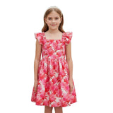 Bonnie Jean Alexa Flitter Floral Jacquard Party Dress with Straw Handbag