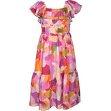 Bonnie Jean Chloe Ruffle Peplum Hem Print Maxi Sundress