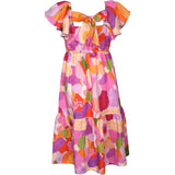 Bonnie Jean Chloe Ruffle Peplum Hem Print Maxi Sundress