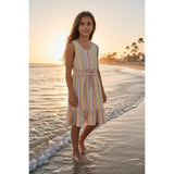Bonnie Jean Hailey Ruffle Fun Stripes Maxi Sundress