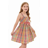 Bonnie Jean Kaylee Gingham Plaid Pull Through Bow Dress