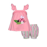 Bonnie Jean Ladybug Ruffle Tank to Seersucker Bubble Short Set
