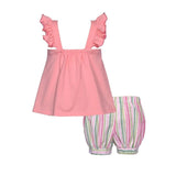 Bonnie Jean Ladybug Ruffle Tank to Seersucker Bubble Short Set