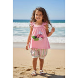 Bonnie Jean Ladybug Ruffle Tank to Seersucker Bubble Short Set