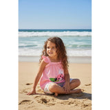 Bonnie Jean Ladybug Ruffle Tank to Seersucker Bubble Short Set