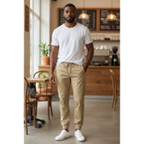 French Toast Mens Pull-On Stretch Twill Jogger with Zipper Pockets