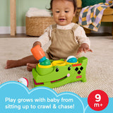 Fisher-Price Sit & Tap Rolligator, Baby Toy - Crawling Activity, Pounding Hammer & 3 Balls,  Ages 9+ Months