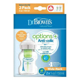 Dr. Brown’s Natural Flow® Anti-Colic Options+™ Wide-Neck Baby Bottle - 2 Pack, 5oz