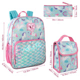 Trail maker 16.5 Inch School Backpack 6 in 1 Set with Lunch Bag, Pencil Case, Keychain, Bracelet, Carabiner Clip Attached for Travel, Commute