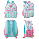 Trail maker 16.5 Inch School Backpack 6 in 1 Set with Lunch Bag, Pencil Case, Keychain, Bracelet, Carabiner Clip Attached for Travel, Commute