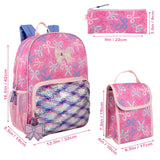 Trail maker 16.5 Inch School Backpack 6 in 1 Set with Lunch Bag, Pencil Case, Keychain, Bracelet, Carabiner Clip Attached for Travel, Commute