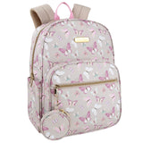 Jessica Simpson 16" Laptop Pocket Backpack,Tan Butterfly, Perfect for School & Travel