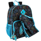 Trail maker 16.5 Inch School Backpack 6 in 1 Set with Lunch Bag, Pencil Case, Keychain, Bracelet, Carabiner Clip Attached for Travel, Commute