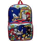 Sonic The Hedgehog 16 Inch Backpack With Detachable Matching Lunch Box (Sonic II)