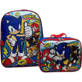 Sonic The Hedgehog 16 Inch Backpack With Detachable Matching Lunch Box (Sonic II)