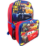 Disney Pixar Cars 16 Inch Backpack With Removable Lunch Box Set (Cars-Ready)