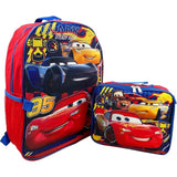 Disney Pixar Cars 16 Inch Backpack With Removable Lunch Box Set (Cars-Ready)