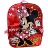 Minnie mouse 16 Inch Backpack With Removable Lunch Box Set (Minnie Mouse Red)