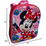 Disney Minnie Mouse Girl 12" Toddler Backpack (Red-Pink)