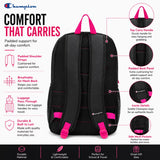 Champion Kids' Merit Backpack with Padded Straps, Water Bottle Pocket and Laptop Compartment for Daily Use