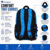 Champion Kids' Merit Backpack with Padded Straps, Water Bottle Pocket and Laptop Compartment for Daily Use