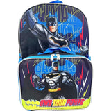 DC Comics Batman Dark Knight 16 Inch Backpack With Detachable Matching Lunch Box