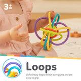 Nuby Lots A Loops Sensory Multicolor Teether and Baby Rattle Toy - 3+ Months - Baby Teething Toy