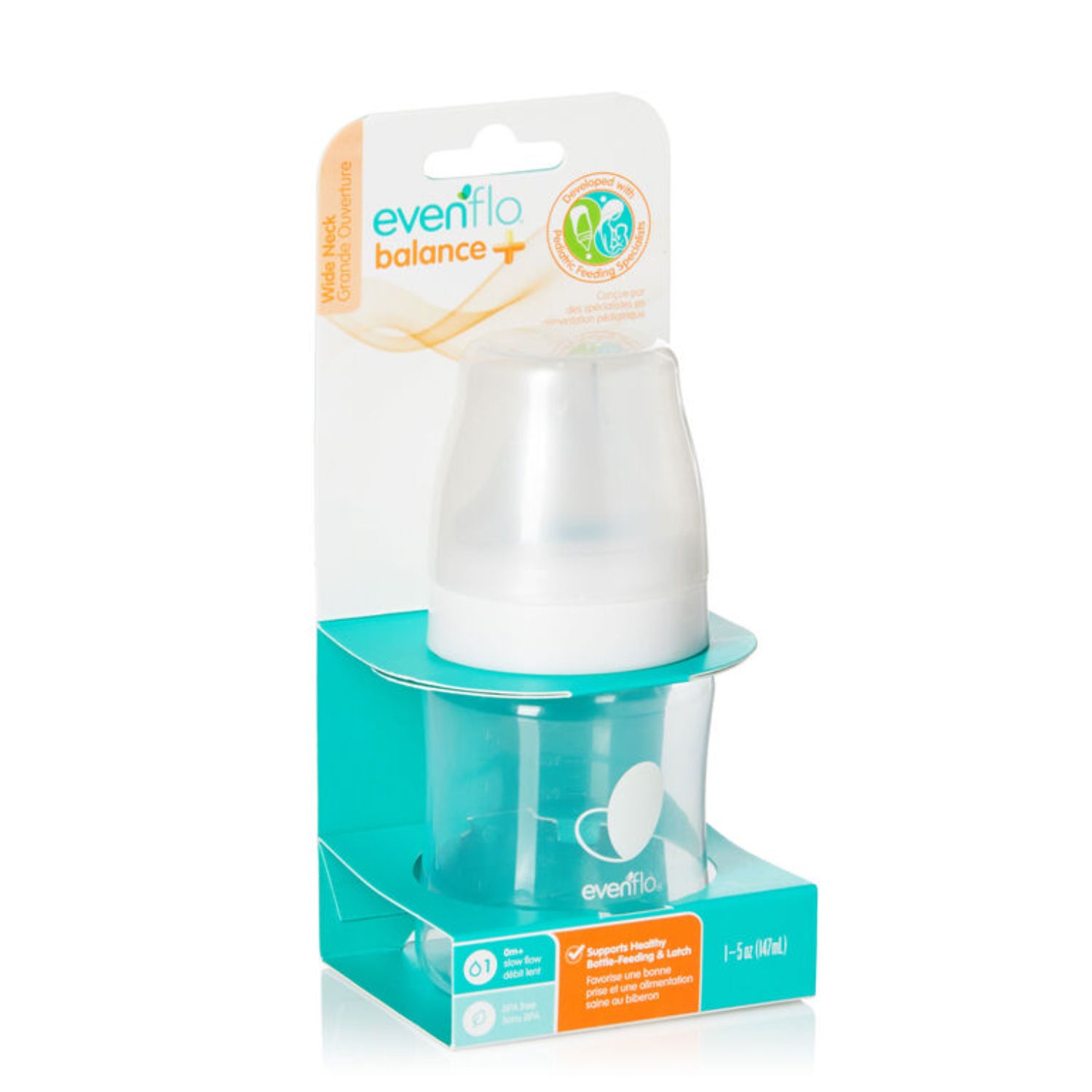 Evenflo Balance Plus Wide Neck Bottle - White, 5 Ounce