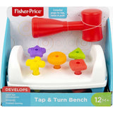 Fisher-Price Toddler Toy Tap & Turn Bench Pretend Tools 2-Sided Construction Set
