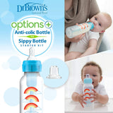 Dr. Browns Options+ Bottle to Sippy Baby Bottle Start Kit, 8 Ounce, Level 3 - 6 Months