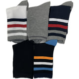 Winners Choice Boys 5 Pack Fashion Stripe Crew Sock